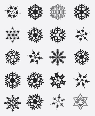 Snowflake winter set illustration