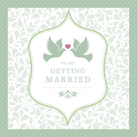 Wedding styled card with floral ornament designのイラスト素材