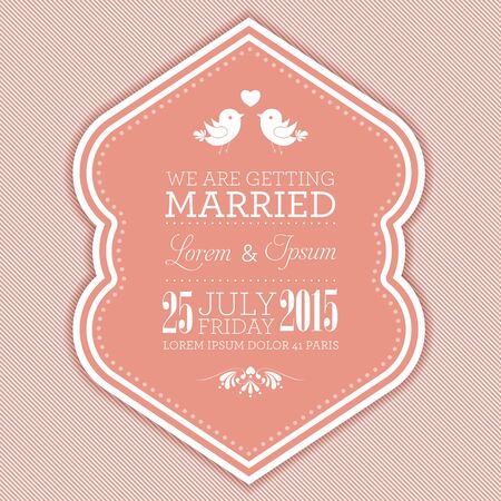 Wedding card or invitation with floral ornament backgroundのイラスト素材