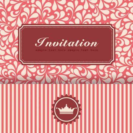 Vintage card with floral ornament design のイラスト素材