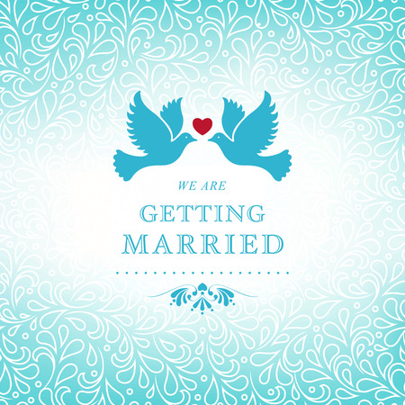 Wedding styled card with floral ornament design  Perfect as invitation or announcement のイラスト素材