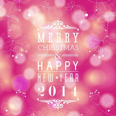 Glittery lights background - Merry Christmas and Happy New Year card design. Perfect as invitation or announcement.のイラスト素材