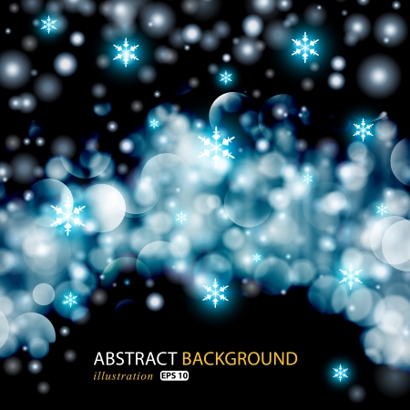 Winter bokeh background with snowflakes.のイラスト素材