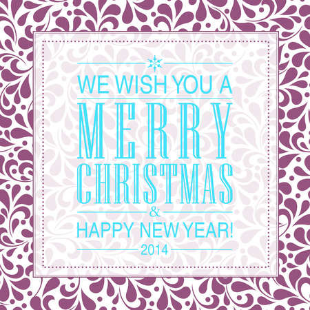 Christmas card or invitation with floral ornament background. Perfect as invitation or announcement.のイラスト素材