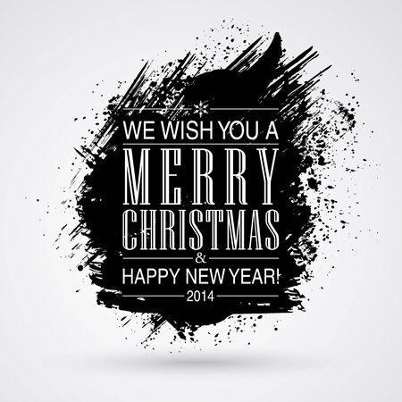 Figured brush strokes brush and ink. Merry Christmas and Happy New Year background.のイラスト素材