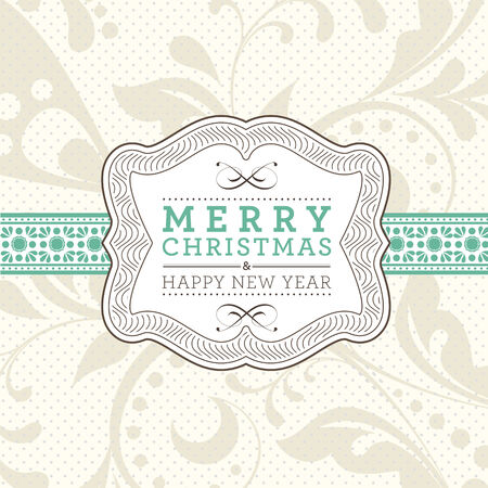 Christmas invitation card in an old-style beige.のイラスト素材