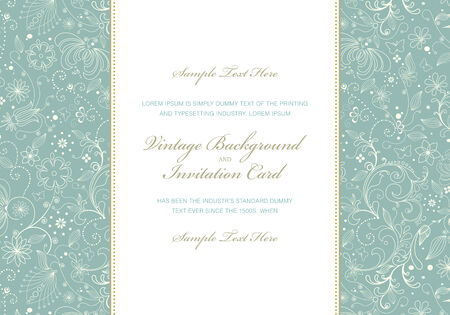 Vintage invitation card with ornament backgroundのイラスト素材