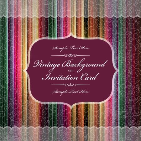 Vintage styled card with floral ornament illustration backgroundのイラスト素材