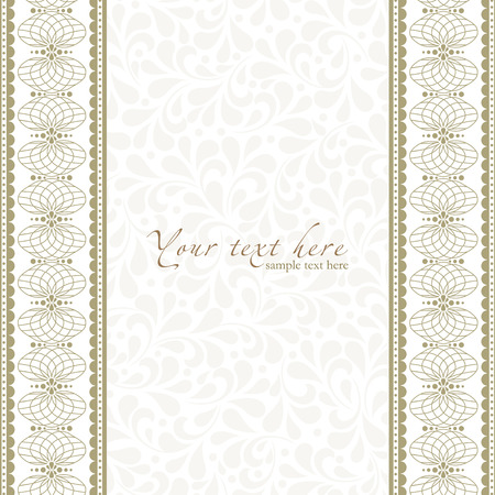 Detailed antique flowers template frame, design for vintage invitation card. のイラスト素材