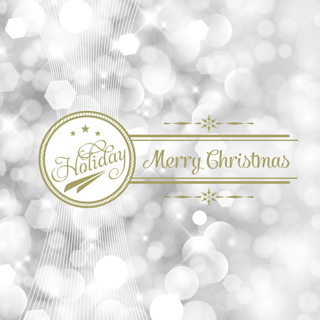 Glittery lights silver abstract Merry Christmas card design.  のイラスト素材