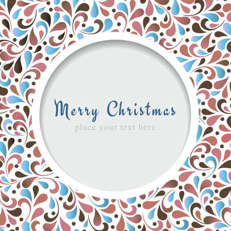 Christmas card with floral ornament design.のイラスト素材