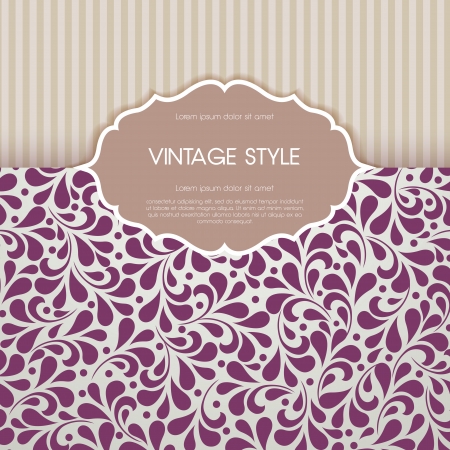 Vintage card with floral ornament design. のイラスト素材