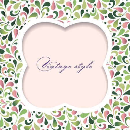 Christmas card with floral ornament design. のイラスト素材