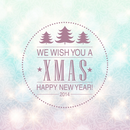 Merry Christmas and Happy New Year card design. Perfect as invitation or announcement.のイラスト素材