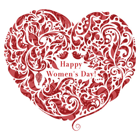 Abstract floral heart icon. Creative women's day design element. Love concept.For vector version, see my portfolio. のイラスト素材