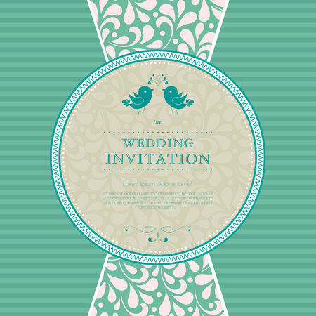 Wedding card or invitation with floral ornament background. Perfect as invitation or announcement.のイラスト素材