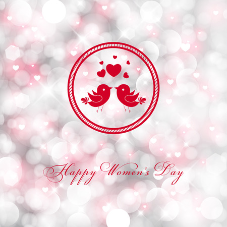 Happy Women's Day greeting card with glittery light background text 8 March.のイラスト素材