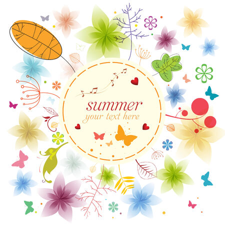 Cute summer world  Background illustration のイラスト素材