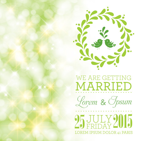 Wedding card or invitation with floral ornament background. Perfect as invitation or announcement.のイラスト素材