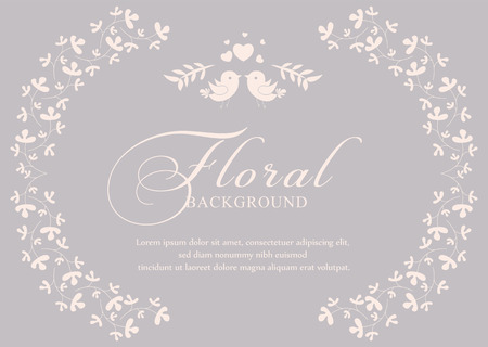 Wedding card or invitation with floral ornament background. Perfect as invitation or announcement.のイラスト素材
