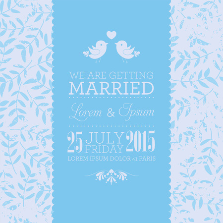Wedding card or invitation with floral ornament background. Perfect as invitation or announcement.のイラスト素材