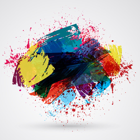 Cute brush strokes and ink. Abstract design element.のイラスト素材