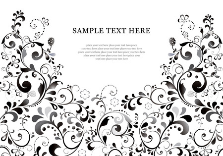 elegant vintage card with floral ornament design, illustration background のイラスト素材