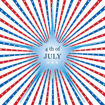 American flag background colors, stars and stripes with shiny blue centre star, symbolizing 4th july independence dayのイラスト素材