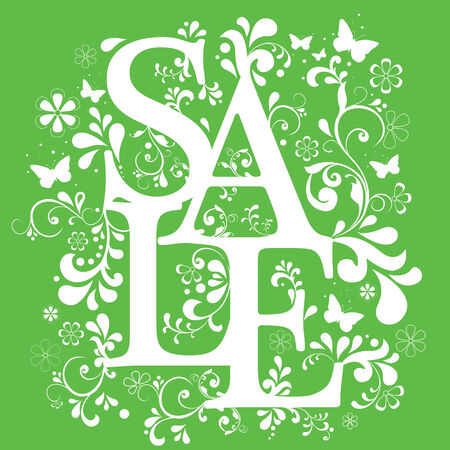 beautiful floral sale, background illustrationのイラスト素材