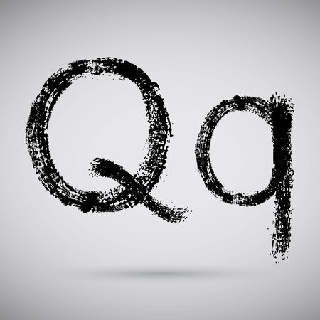 Grunge alphabet - Q. のイラスト素材