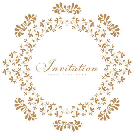 Wedding card or invitation with floral ornament background のイラスト素材