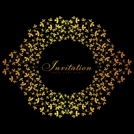Old invitation card style card with floral detail.のイラスト素材