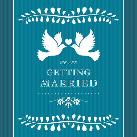 Wedding card or invitation with floral ornament background. のイラスト素材