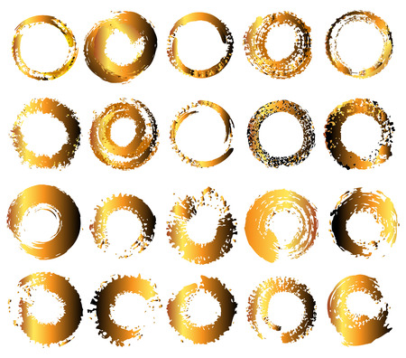 Set of different gold circles. Graphic elements.のイラスト素材