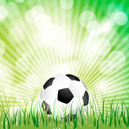Soccer ball on grass background illustration. のイラスト素材