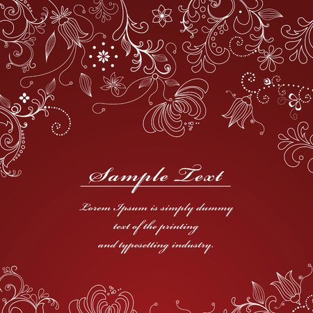 Abstract background with floral ornament illustration のイラスト素材