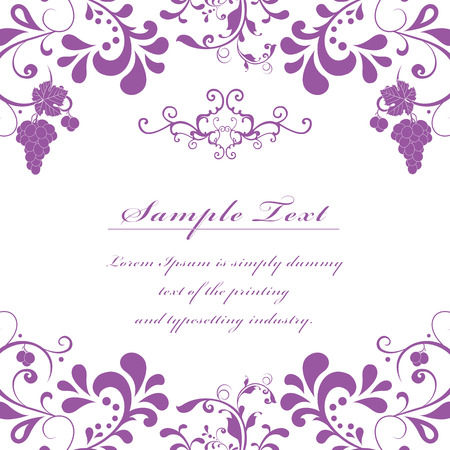Beautiful floral invitation vintage card のイラスト素材