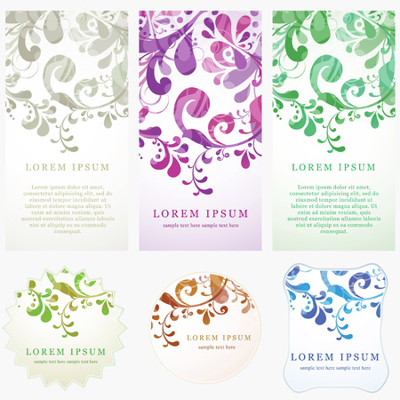 Colorful shopping floral tags set 5のイラスト素材