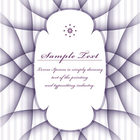 Vintage card with floral ornament design on striped background のイラスト素材