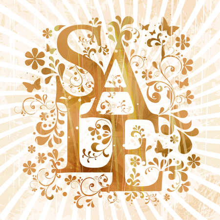 Beautiful floral grunge illustration backgroundのイラスト素材