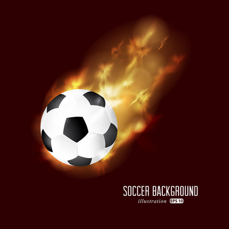 Soccer ball on fire, illustration background. のイラスト素材