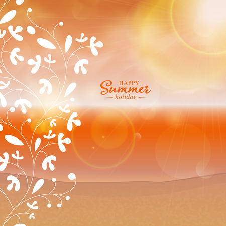 Beach and tropical sea background illustration  のイラスト素材