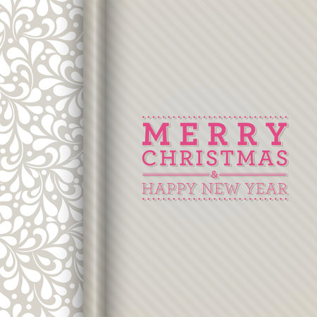 Merry Christmas and Happy New Year card design. Perfect as invitation or announcement.のイラスト素材