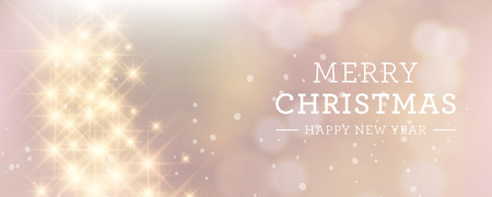 Elegant glittery Christmas banner with stars and twinkly lights.のイラスト素材