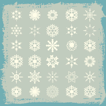 Snowflakes. Christmas and new year design element set.のイラスト素材