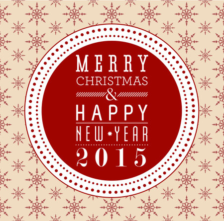 Merry Christmas and Happy New Year card design with snowflake seamless background.のイラスト素材