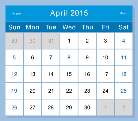 Design template calendar 2015. April.のイラスト素材
