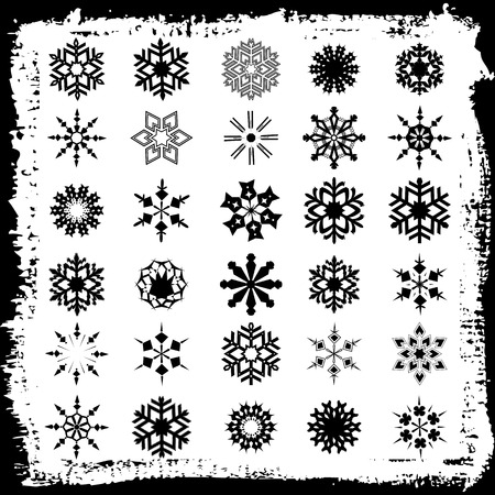 Snowflakes. Christmas design element set.のイラスト素材