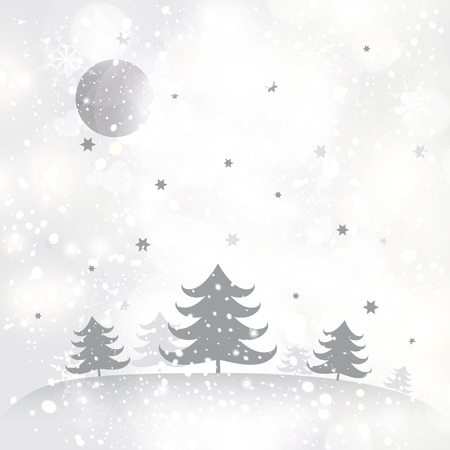 Christmas background with a snowy winter landscape.のイラスト素材
