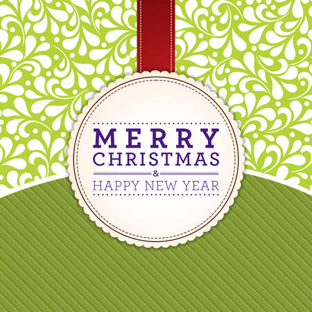 Merry Christmas and Happy New Year card design. Perfect as invitation or announcement.のイラスト素材